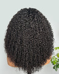 【Limited Design】Special Jerry Curl Natural Black 6-inch Deep Lace Double Drawn Human Hair Wigs