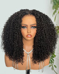 【Limited Design】Special Jerry Curl Natural Black 6-inch Deep Lace Double Drawn Human Hair Wigs
